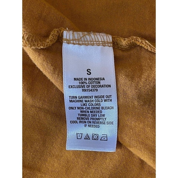 AEROPOSTALE AERO 1987‎ Graphic t- Shirt Vintage Look Mustard Yellow Gold Small - Picture 4 of 6